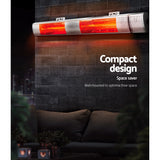 Devanti Electric Strip Heater Infrared Radiant Heaters 3000W - Top-Down View