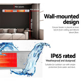 Devanti Electric Strip Heater Infrared Radiant Heaters 3000W - Rear View