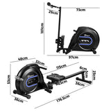 Finex Rowing Machine Elastic Rope Resistance Black&Blue