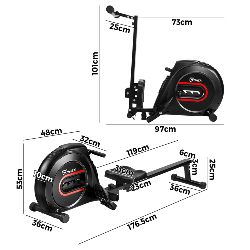 Finex Rowing Machine Elastic Rope Resistance Black&Red