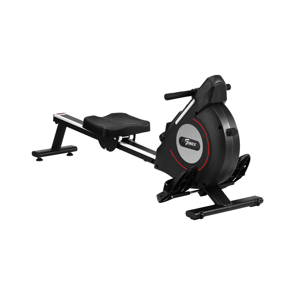 Finex Rowing Machine Rower Magnetic Resistance Exercise Fitness Black