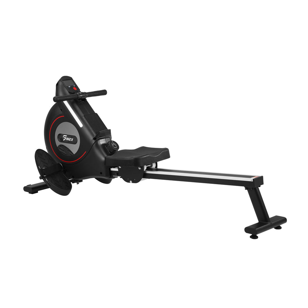 Finex Rowing Machine Rower Magnetic Resistance Exercise Fitness Black
