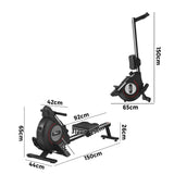 Finex Rowing Machine Rower Magnetic Resistance Exercise Fitness Black - Side View