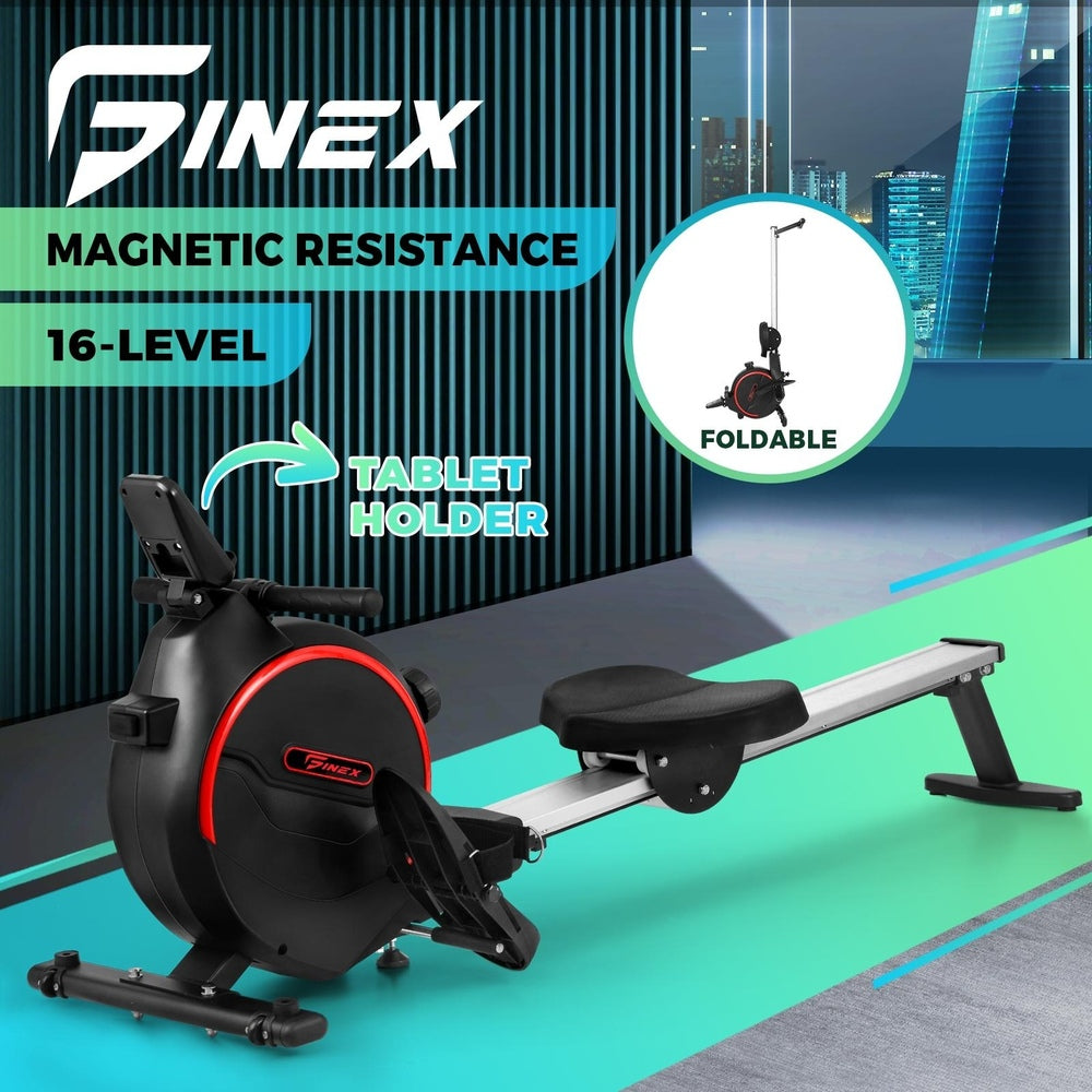 Finex Rowing Machine 16-Level Resistance Black&Red