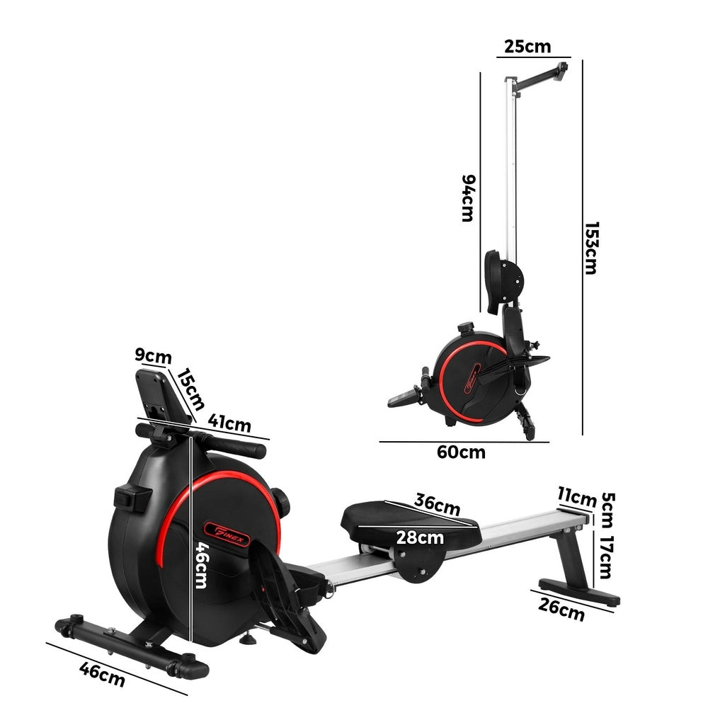 Finex Rowing Machine 16-Level Resistance Black&Red
