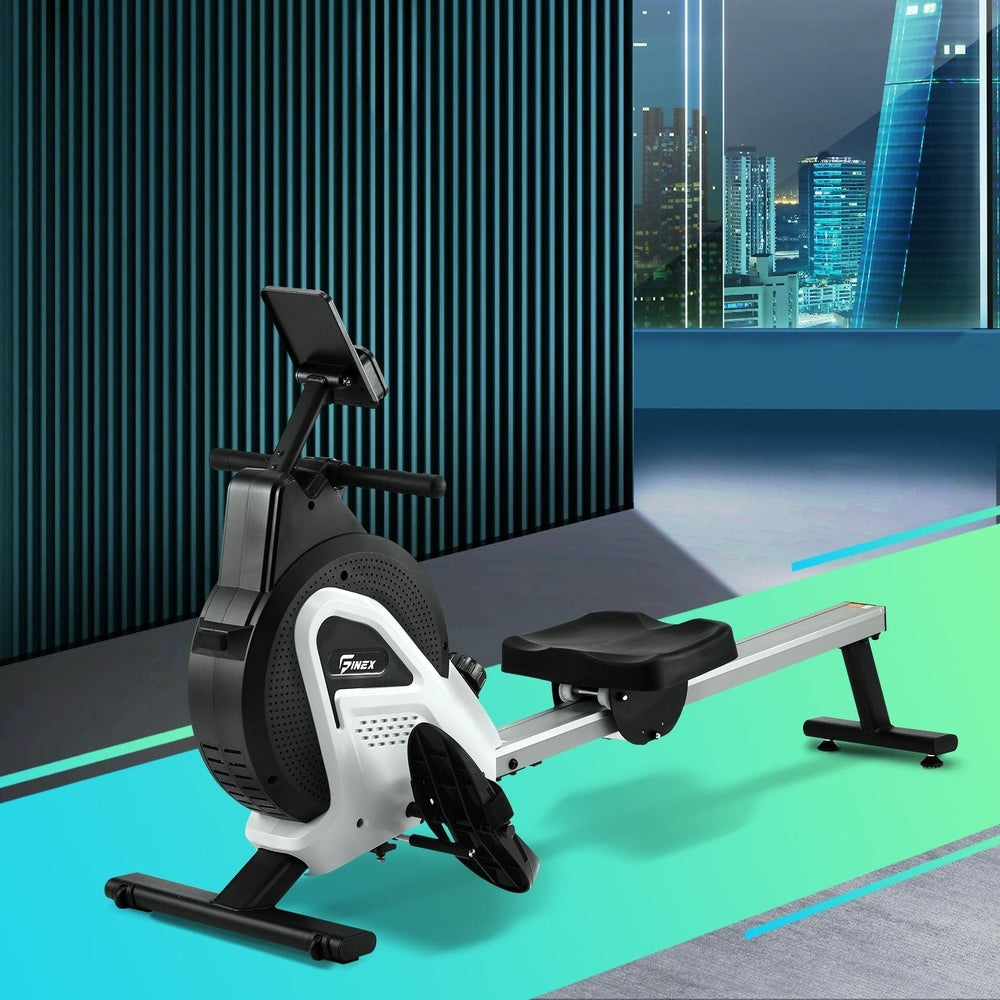 Finex Rowing Machine Magnetic Resistance Black&White