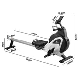 Finex Rowing Machine Magnetic Resistance Black&White - Front View