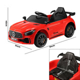 Kids Ride On Car Mercedes-Benz AMG GTR Licensed Red - Rear View