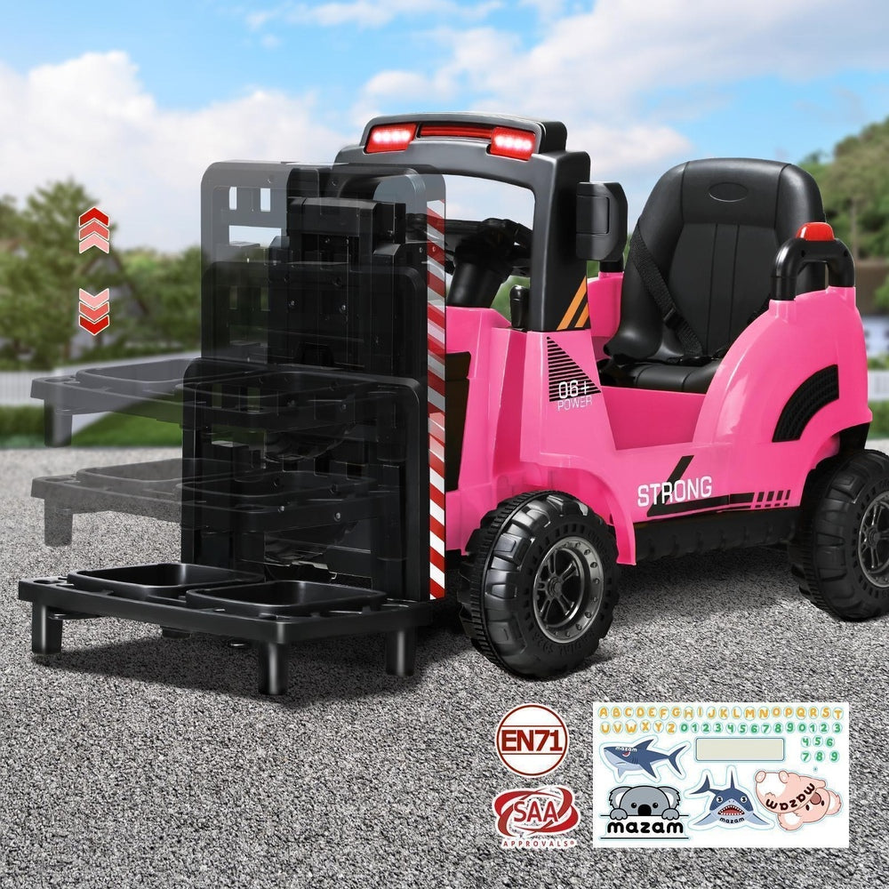 Mazam Kids Ride-On Forklift 12V Electric Car Toy Pink