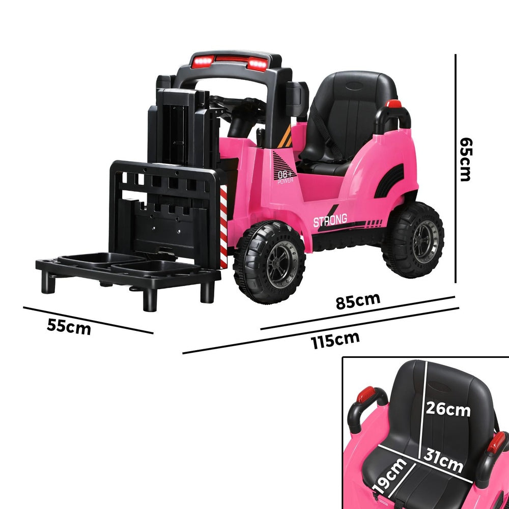 Mazam Kids Ride-On Forklift 12V Electric Car Toy Pink