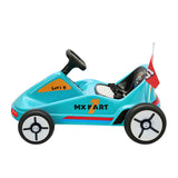 Mazam Ride on Car Electric Kart with Light Bluetooth Blue - 45-Degree Angle