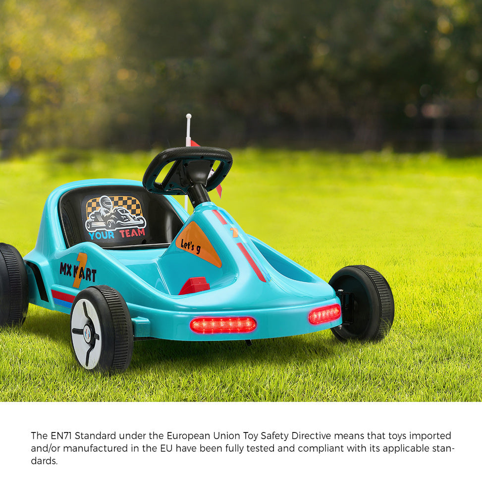 Mazam Ride on Car Electric Kart with Light Bluetooth Blue