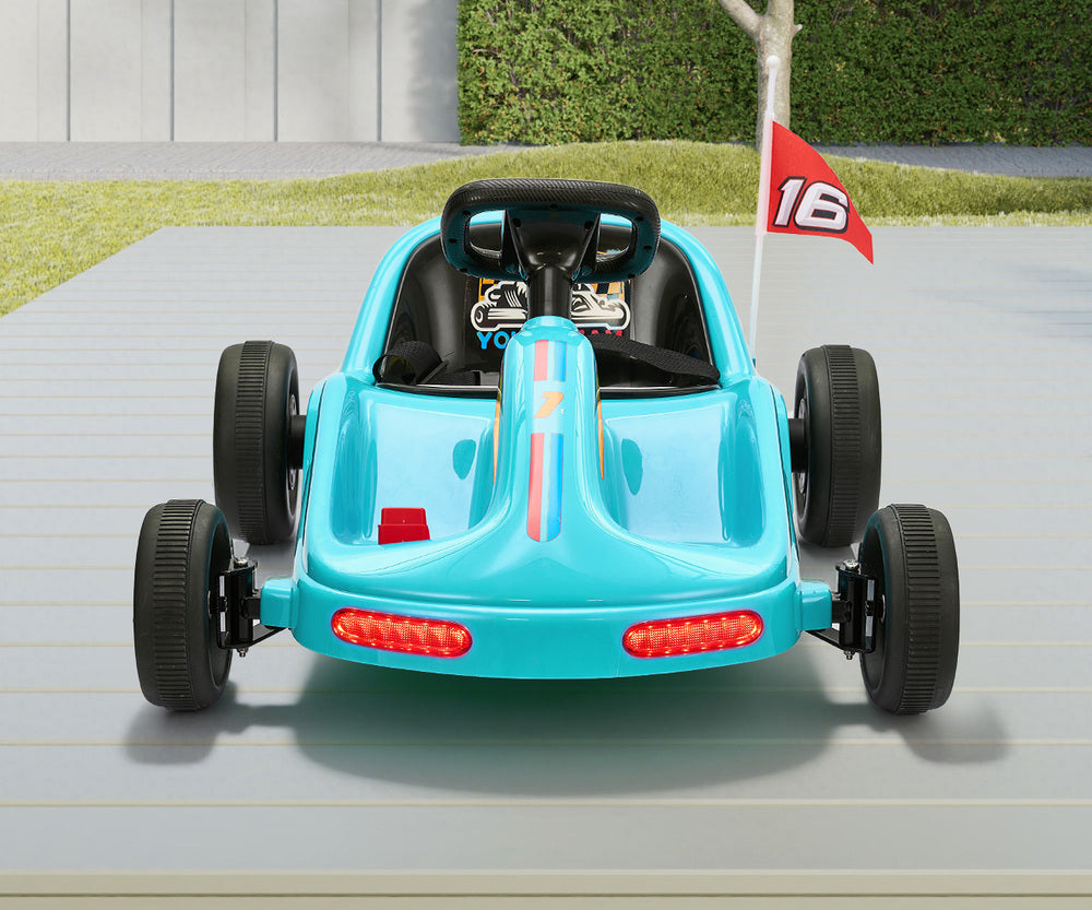 Mazam Ride on Car Electric Kart with Light Bluetooth Blue