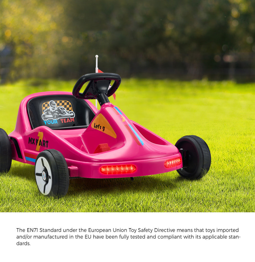 Mazam Ride on Car Electric Kart with Light Bluetooth Pink