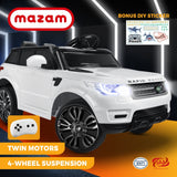 Mazam Kids Ride On Car MP3 LED light 12V White - Front View