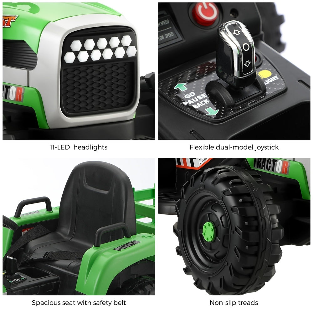 Mazam Kids Ride On Car Tractor 12V Toys Remote Control Green