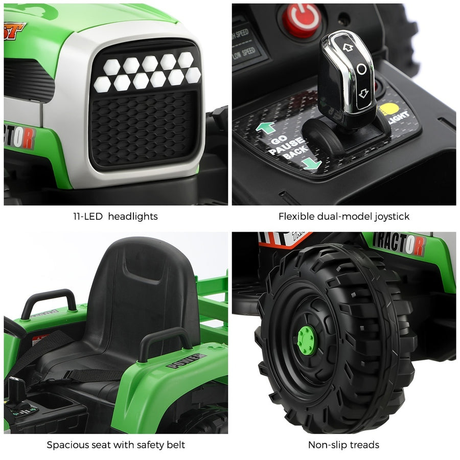 Mazam Kids Ride On Car Tractor 12V Toys Remote Control Green