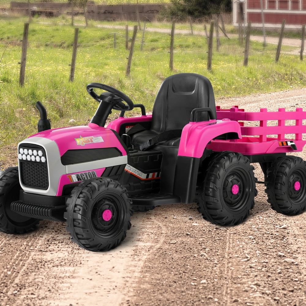Mazam Kids Ride On Car Tractor 12V Toys Remote Control Pink