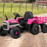Mazam Kids Ride On Car Tractor 12V Toys Remote Control Pink - Low Angle