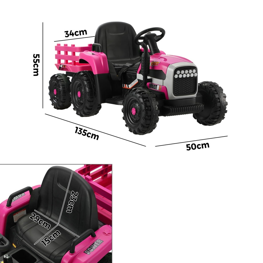 Mazam Kids Ride On Car Tractor 12V Toys Remote Control Pink