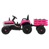 Mazam Kids Ride On Car Tractor 12V Toys Remote Control Pink - Top-Down View