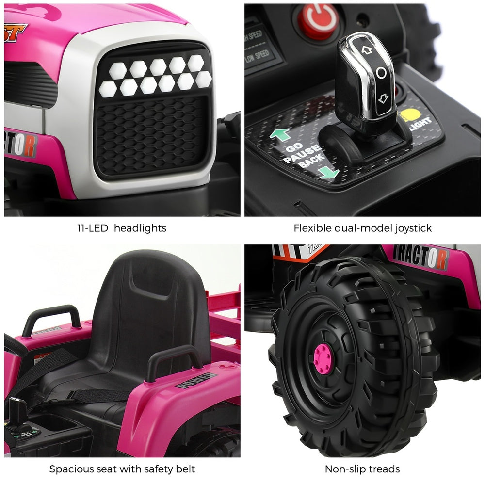Mazam Kids Ride On Car Tractor 12V Toys Remote Control Pink