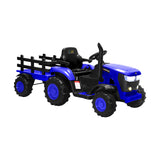 Mazam XL Kids Ride On Tractor 12V with Trailer Remote Blue