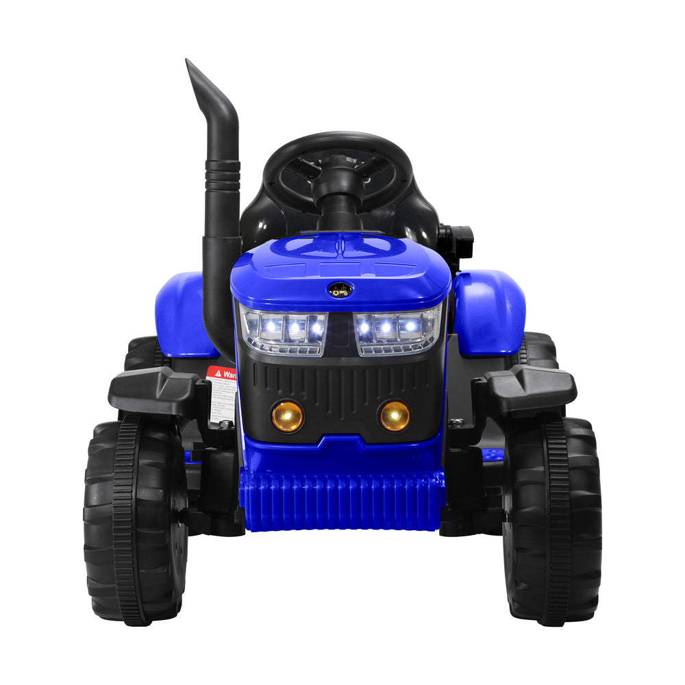 Mazam XL Kids Ride On Tractor 12V with Trailer Remote Blue