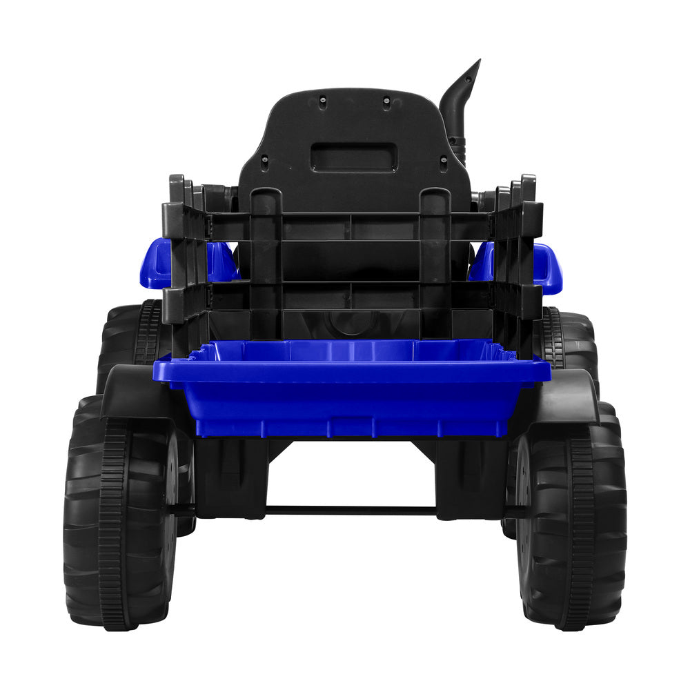 Mazam XL Kids Ride On Tractor 12V with Trailer Remote Blue