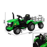 Mazam XL Kids Ride On Tractor 12V with Trailer Remote Green