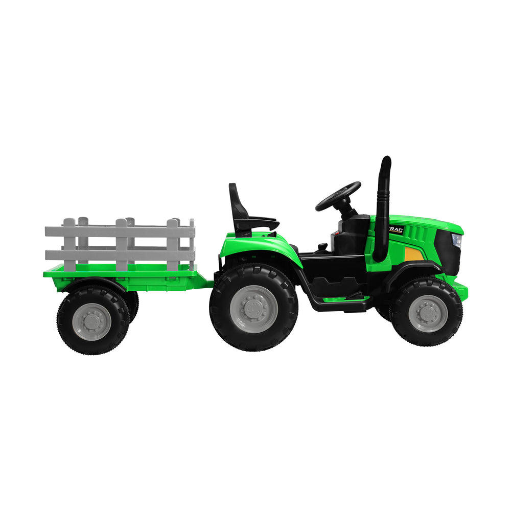 Mazam XL Kids Ride On Tractor 12V with Trailer Remote Green