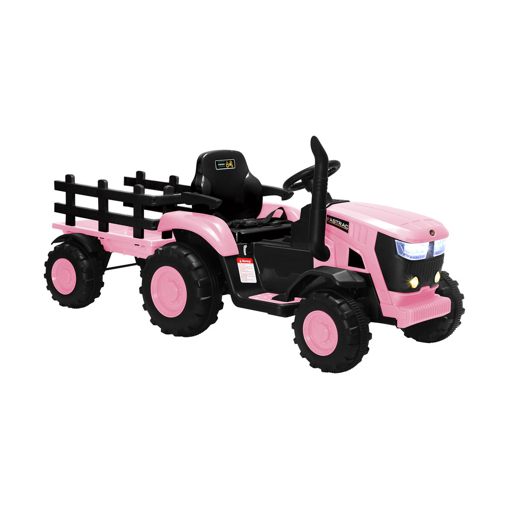 Mazam XL Kids Ride On Tractor 12V with Trailer Remote Pink