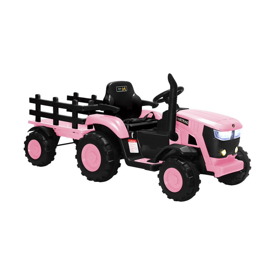 Mazam XL Kids Ride On Tractor 12V with Trailer Remote Pink