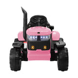 Mazam XL Kids Ride On Tractor 12V with Trailer Remote Pink - Rear View