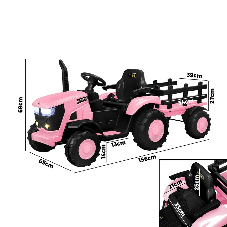 Mazam XL Kids Ride On Tractor 12V with Trailer Remote Pink
