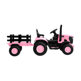 Mazam XL Kids Ride On Tractor 12V with Trailer Remote Pink - Close-Up Angle