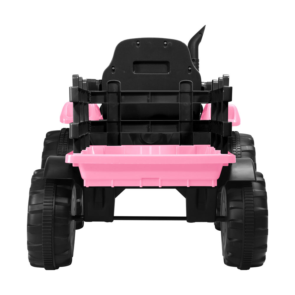 Mazam XL Kids Ride On Tractor 12V with Trailer Remote Pink