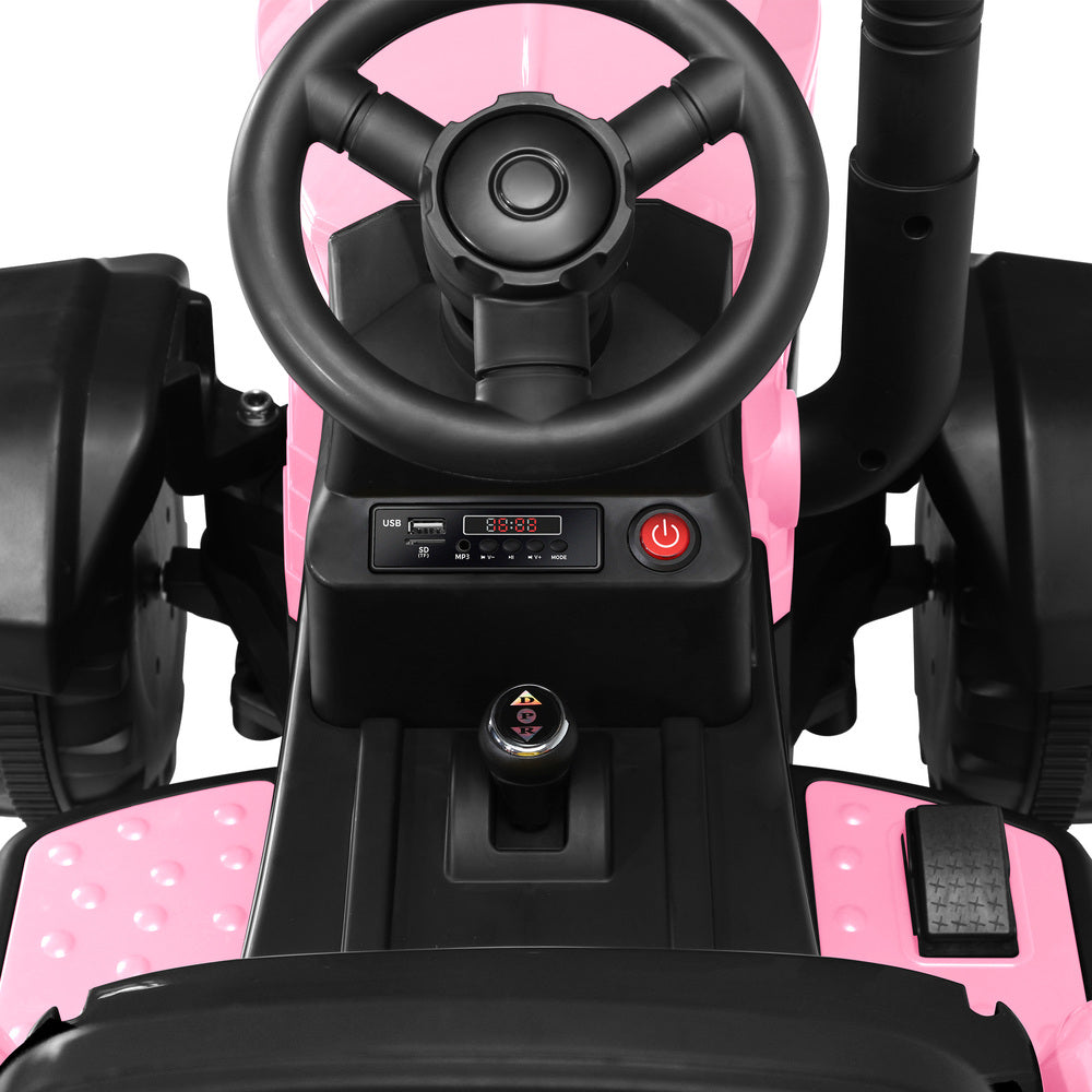 Mazam XL Kids Ride On Tractor 12V with Trailer Remote Pink