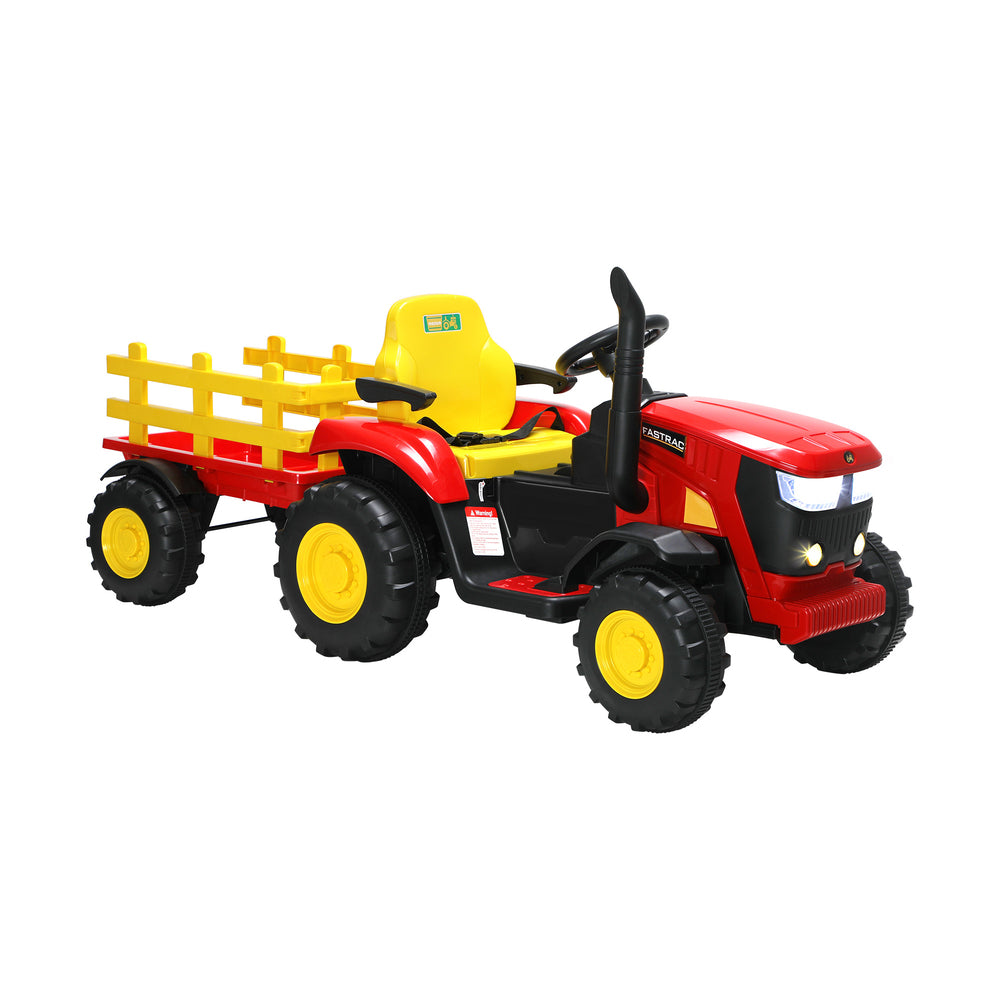 Mazam XL Kids Ride On Tractor 12V with Trailer Remote Red