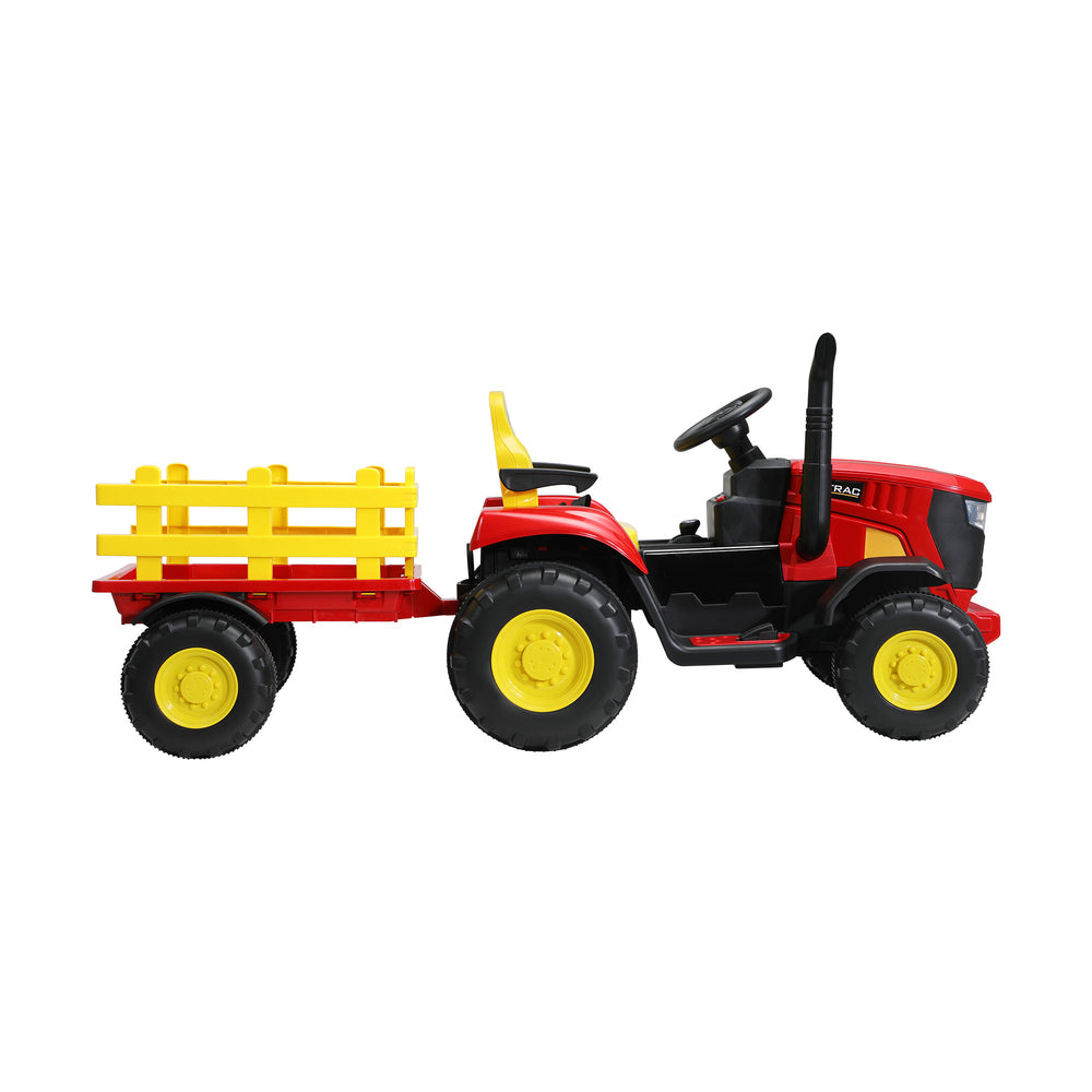 Mazam XL Kids Ride On Tractor 12V with Trailer Remote Red