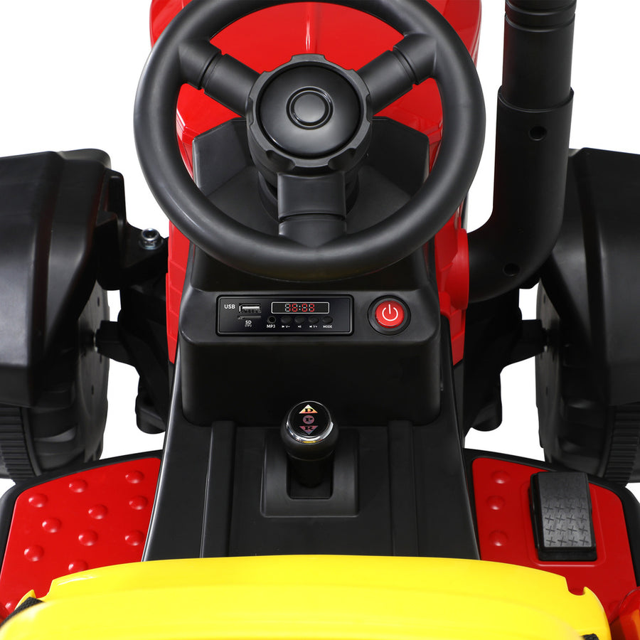 Mazam XL Kids Ride On Tractor 12V with Trailer Remote Red