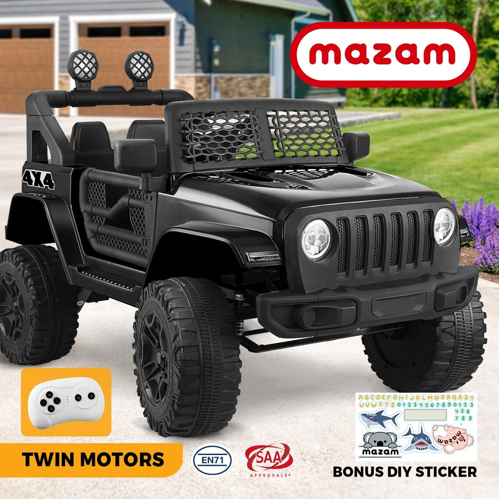 Mazam Kids Ride On Car with Twin Motors and Remote Black