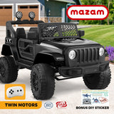 Mazam Kids Ride On Car with Twin Motors and Remote Black - Rear View