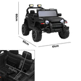 Mazam Kids Ride On Car Jeep 12V Electric Remote Control Black - Close-Up Angle