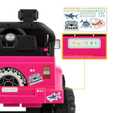 Mazam Kids Ride On Cars Remote Control 12V Electric Pink - Side View