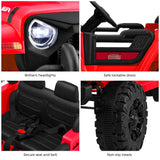 Mazam Kids Ride on Cars 12V Electric Battery Remote Control LED Red - Front View