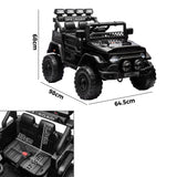 Mazam Ride on Car Electric Jeep Bluetooth Black - Low Angle