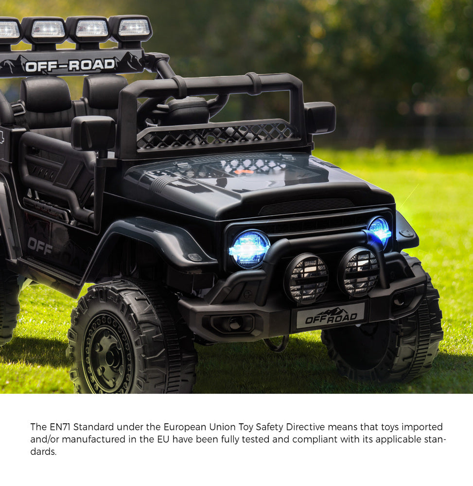 Mazam Ride on Car Electric Jeep Bluetooth Black