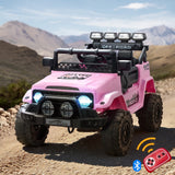 Mazam Ride on Car Electric Jeep Bluetooth Pink - Close-Up Angle
