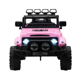 Mazam Ride on Car Electric Jeep Bluetooth Pink - Side View